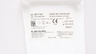 Microaire ZO-7151 Large OSC Saw Blade 33.3 x 63 x 0.9mm